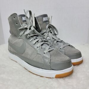 Nike Vtg Women's Size 6.5 Leather Basketball Shoes Gray/ White Hi Top 324922-004